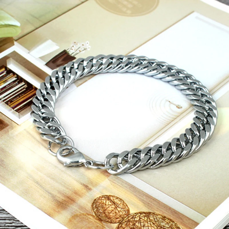 

Titanium steel bracelet thick wide flat men's and women's bracelet personality domineering fashion jewelry bracelets