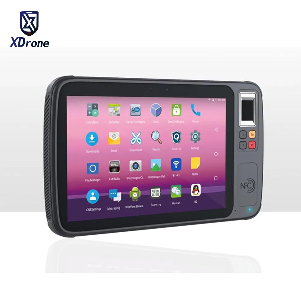 2020 K8 Waterproof Rugged Android Tablet 8 inch Qualcomm MSM8953 Phablet HF UHF RFID  2D Barcode Scanner Fingerprint Reader GPS