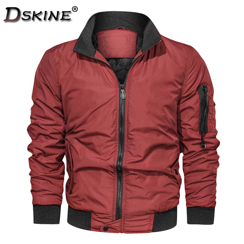 

Military Jacket Men 2021 Fashion Stand Collar Male Bomber Jacket Solid Color Coat Plus Velvet Thicken Keep Warm Jacket Coat Men