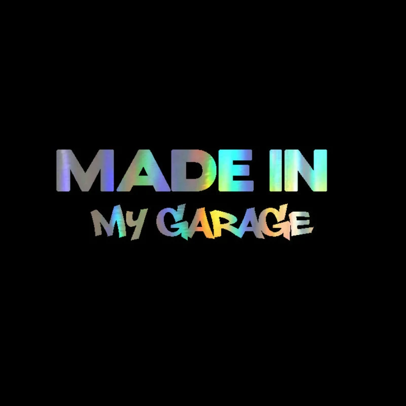 

Small Town Car Sticker Vinyl 17.8*5.9cm MADE IN MY GARAGE Fashion Reflective Sticker On Car Funny 3D Stickers Decals Car Styling