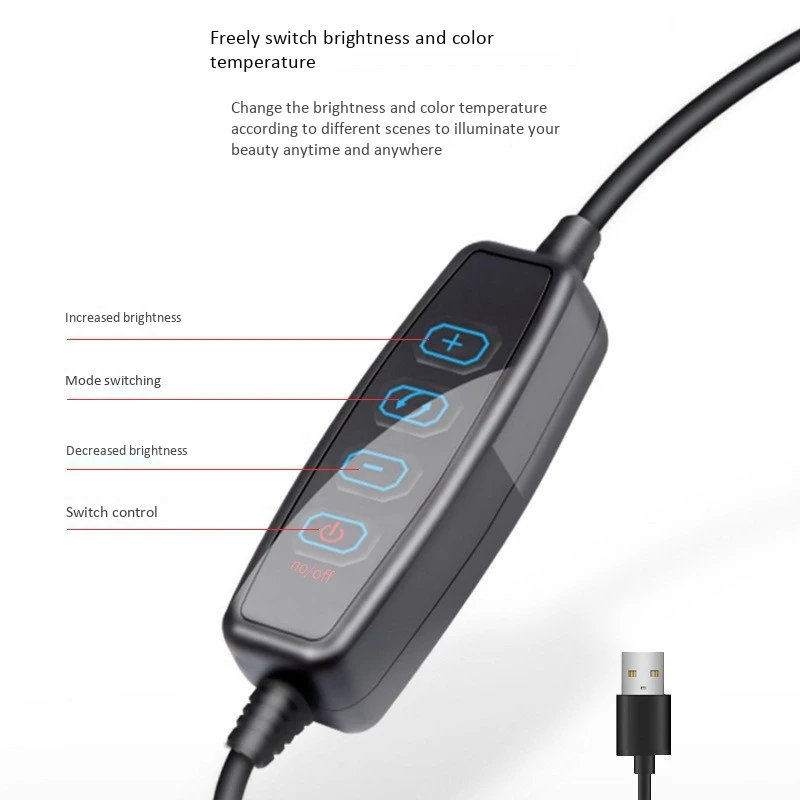 

Ring Light with Make Up Mirror and Phone Holder 3 Modes Foldable Dimmable One-Piece Light for Live Streaming Vlogging