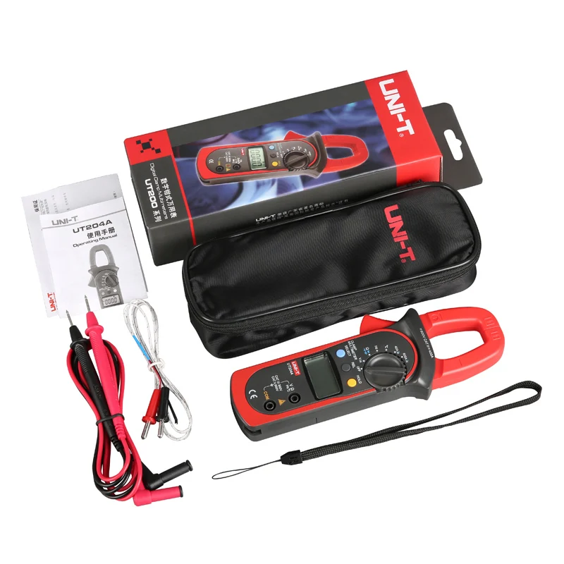 

UNI-T UT204A 600A AC/DC Digital Clamp Meter Automatic Range 600V Voltage Continuous Buzzer With Temperature Test With Resistance