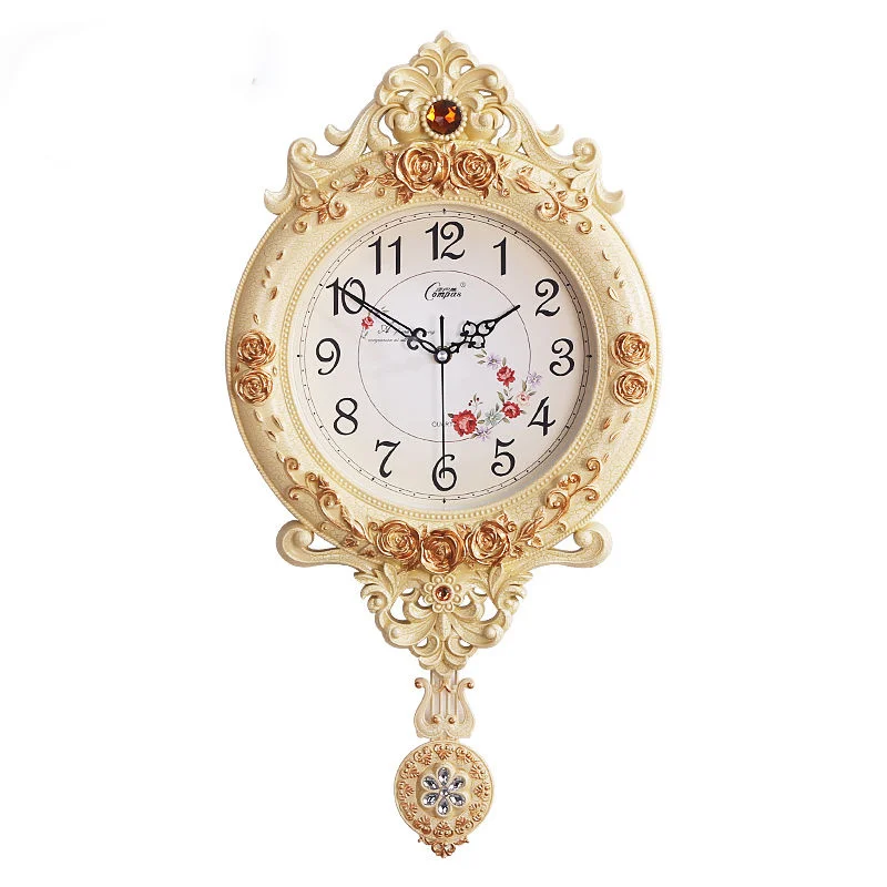 

European Style Wall Clock Swing Clock Creative Mute Living Room Home Clock Fashion Bedroom Wall Watch Quartz Clock Wall Clock