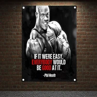 if it were easy everybody would be good at it motivational workout posters exercise bodybuilding fitness banners gym flags
