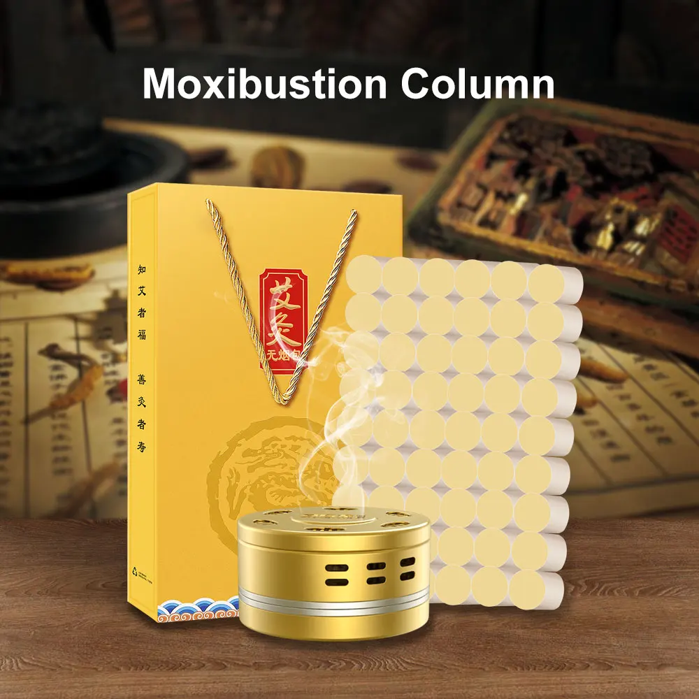 

Smokeless Moxibustion Fumigation box shoulder neck waist back abdomen Aizhu 54pcs Ai section moxibustion massage moxa strip