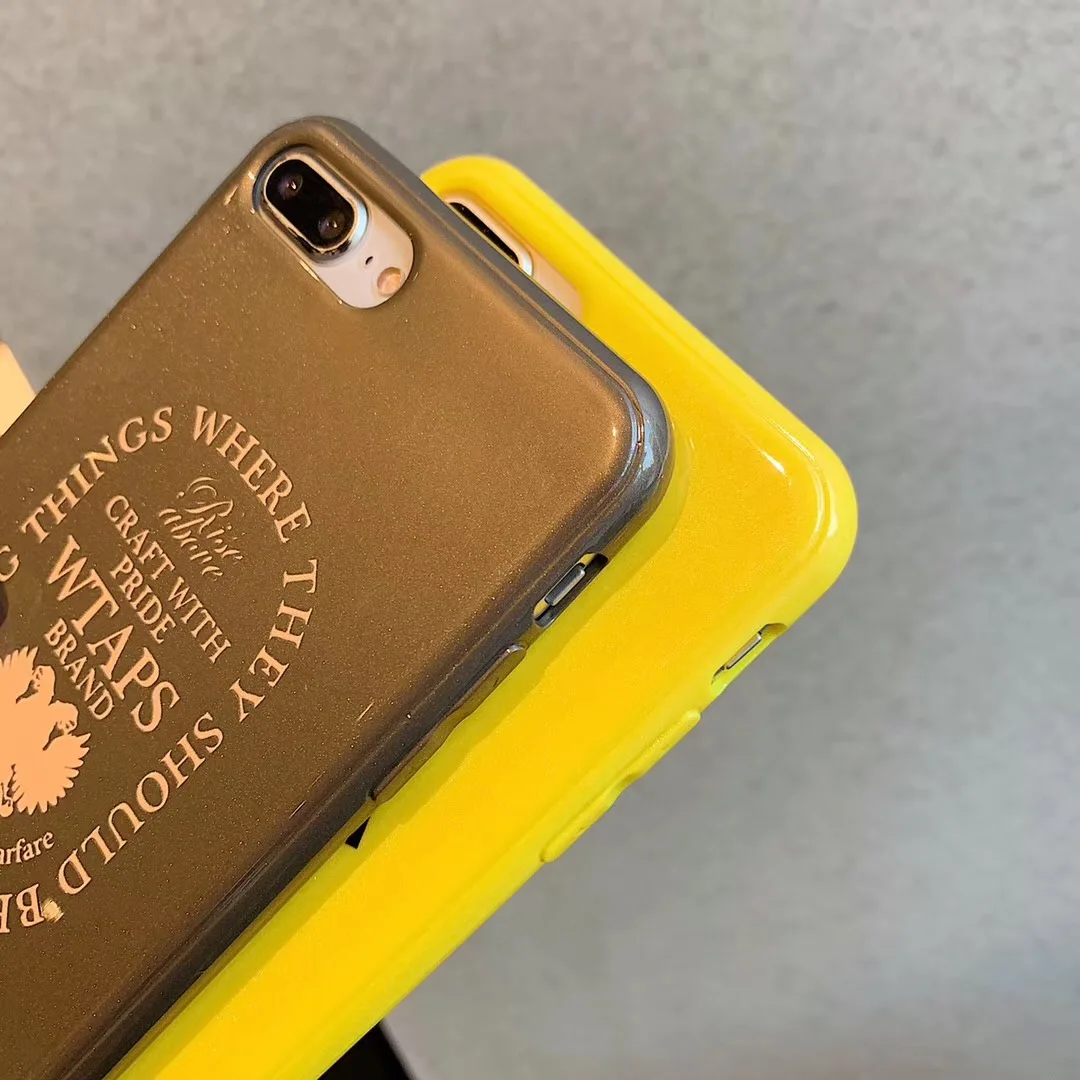 Роскошный мягкий Блестящий резиновый чехол Wtaps для iPhone 7 8 6 6s Plus 11 PRO XS X MAX XR Eagle logo
