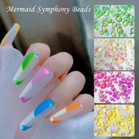 1440pcsbag mixed aurora flat bottom nail rhinestones for art decoration fashion nails accessories for diy manicure design