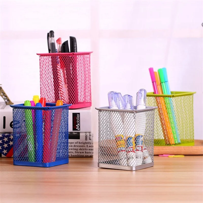 

Multifunction Black Metal Mesh Pen Stand Pencil Stationery Holder Desk Organizer Stand For Pens Office Storage Accessories