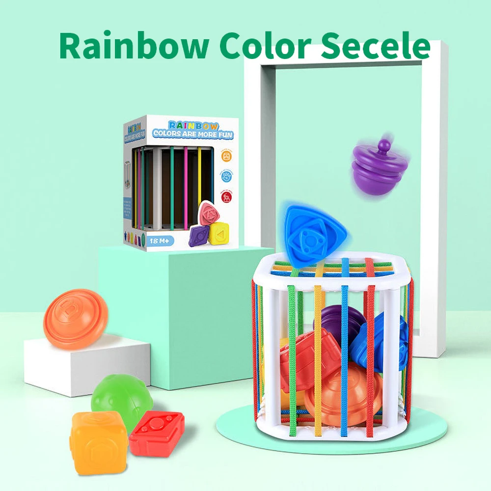 

2022 Обучающие игрушки Монтессори для интеллектуального развития, детские игрушки, тренировочные радужные игрушки 2021, забавные прямые поста...