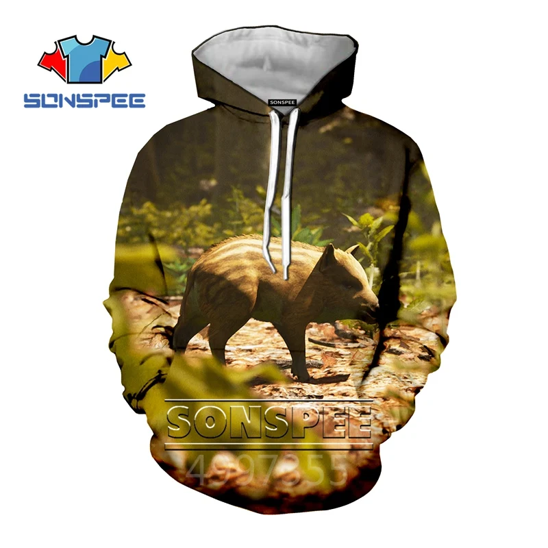 SONSPEE New Wild Boar Animal PIG 3D Print Sweatshirt Children Hoodies BOYS GIRLS teens Streetwear Hoodies Pullover kid top C130