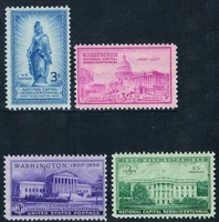 4pcsset new us united states post stamp 1950 houses of parliament engraving stamps mnh