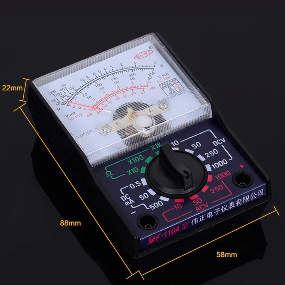 1 шт. Электрический аналоговый мультиметр переменного тока постоянного Вольт Ом