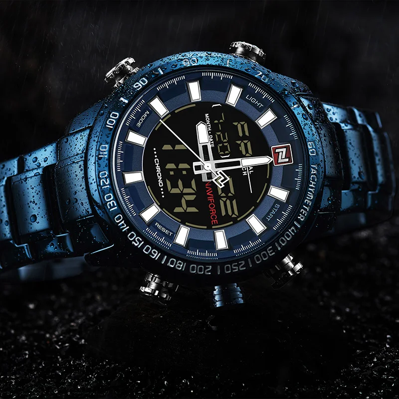 NAVIFORCE 9093 роскошные мужские спортивные часы Chrono брендовые военные
