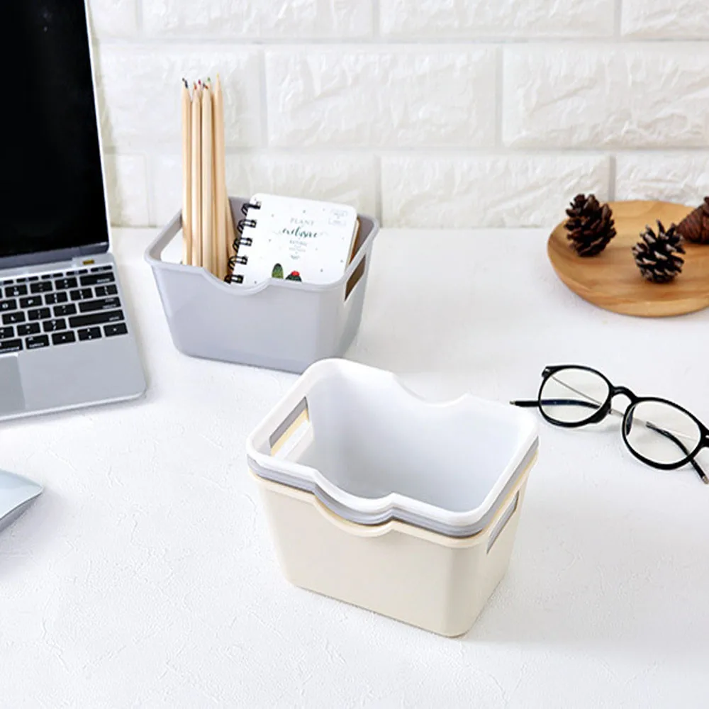 Вместительная Косметическая пластиковая офисная настольная коробка для