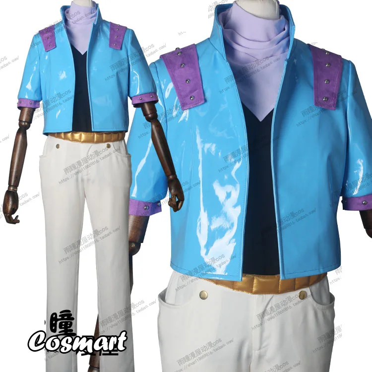 

Костюм для косплея аниме «невероятные приключения Джоджо», костюм Цезаря Антонио зеппели, голубой боевой костюм, костюм на Хэллоуин для жен...