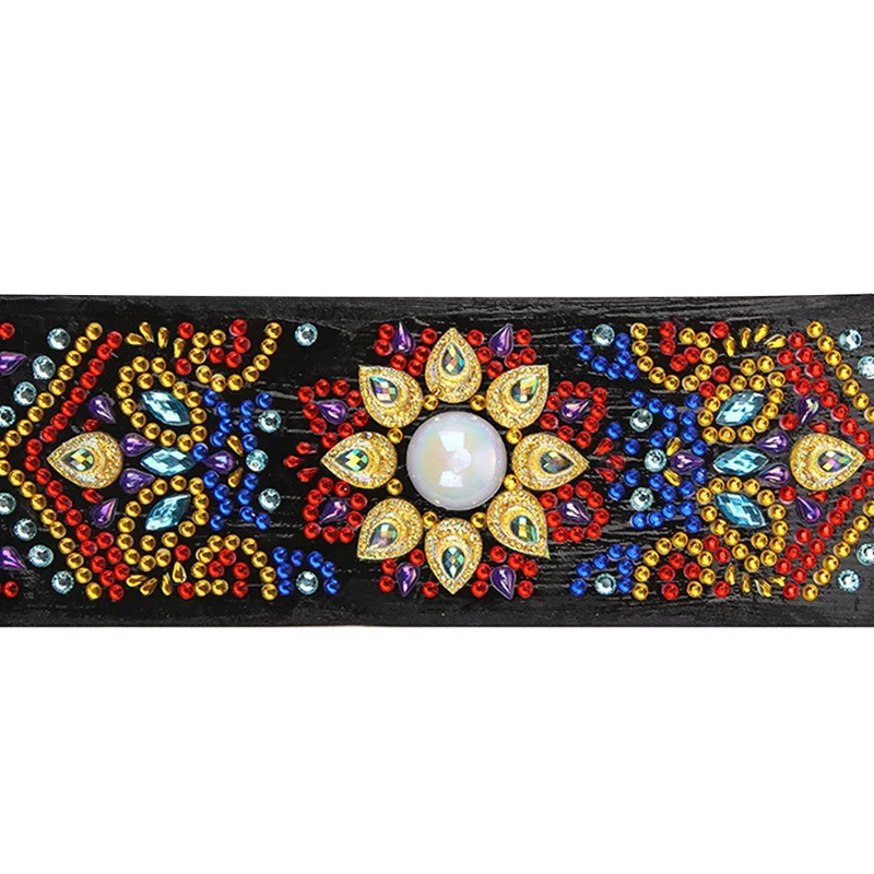 

DIY Diamond Painting Bookmark, Painting By Numbers Kit, Embroidery Painting Tassel Leather Bookmark Set,Datura Flowers