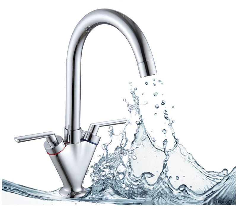 Смесители для кухни с двойной ручкой кран раковины смеситель поворотный на 360