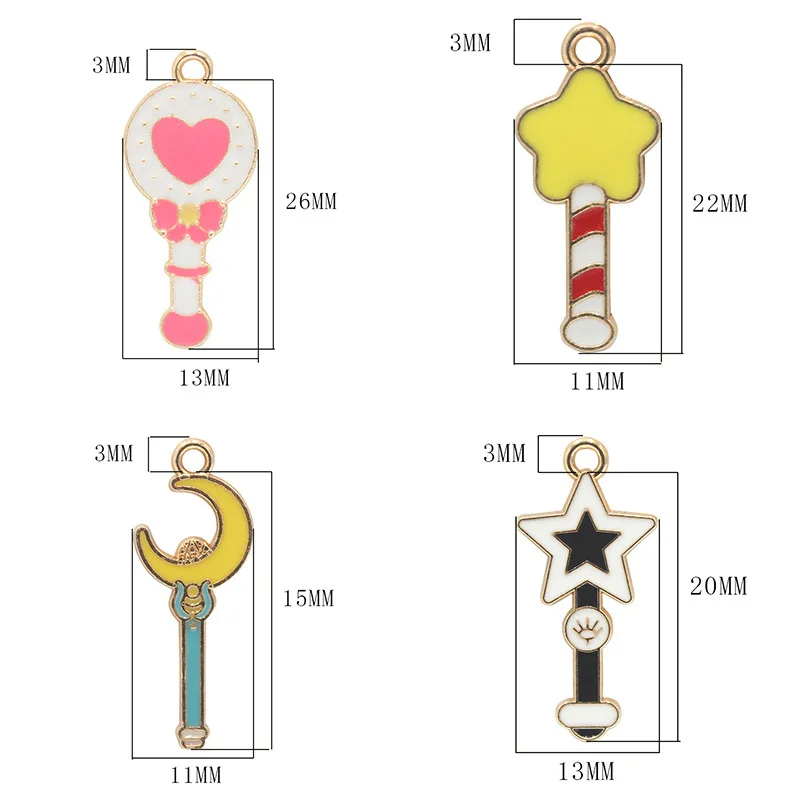 10 шт./лот волшебная палочка ручной работы эмалевые Подвески DIY для браслета