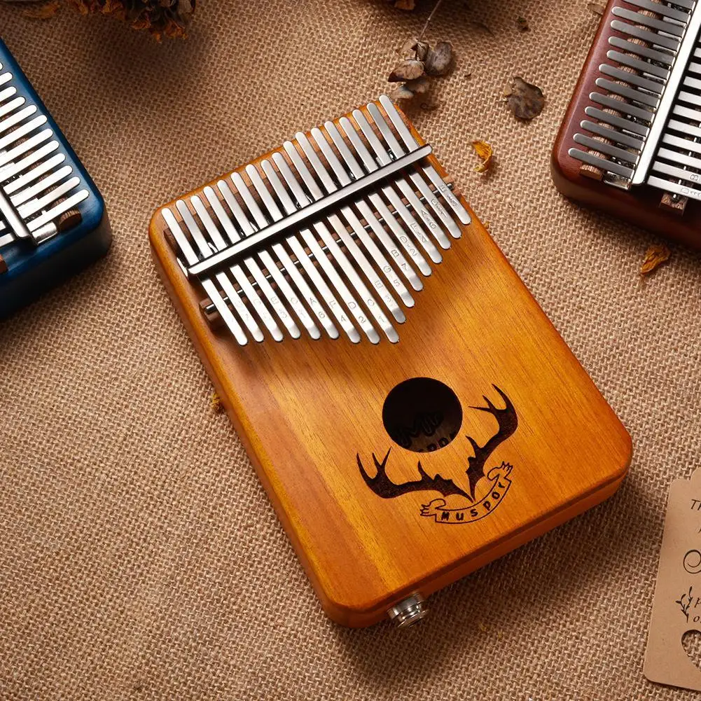 

17 Keys EQ Kalimba Mahogany Thumb Piano Kalimba Finger Piano Calimba with Electric Pickup Tuner Hammer Beginner Music Learning