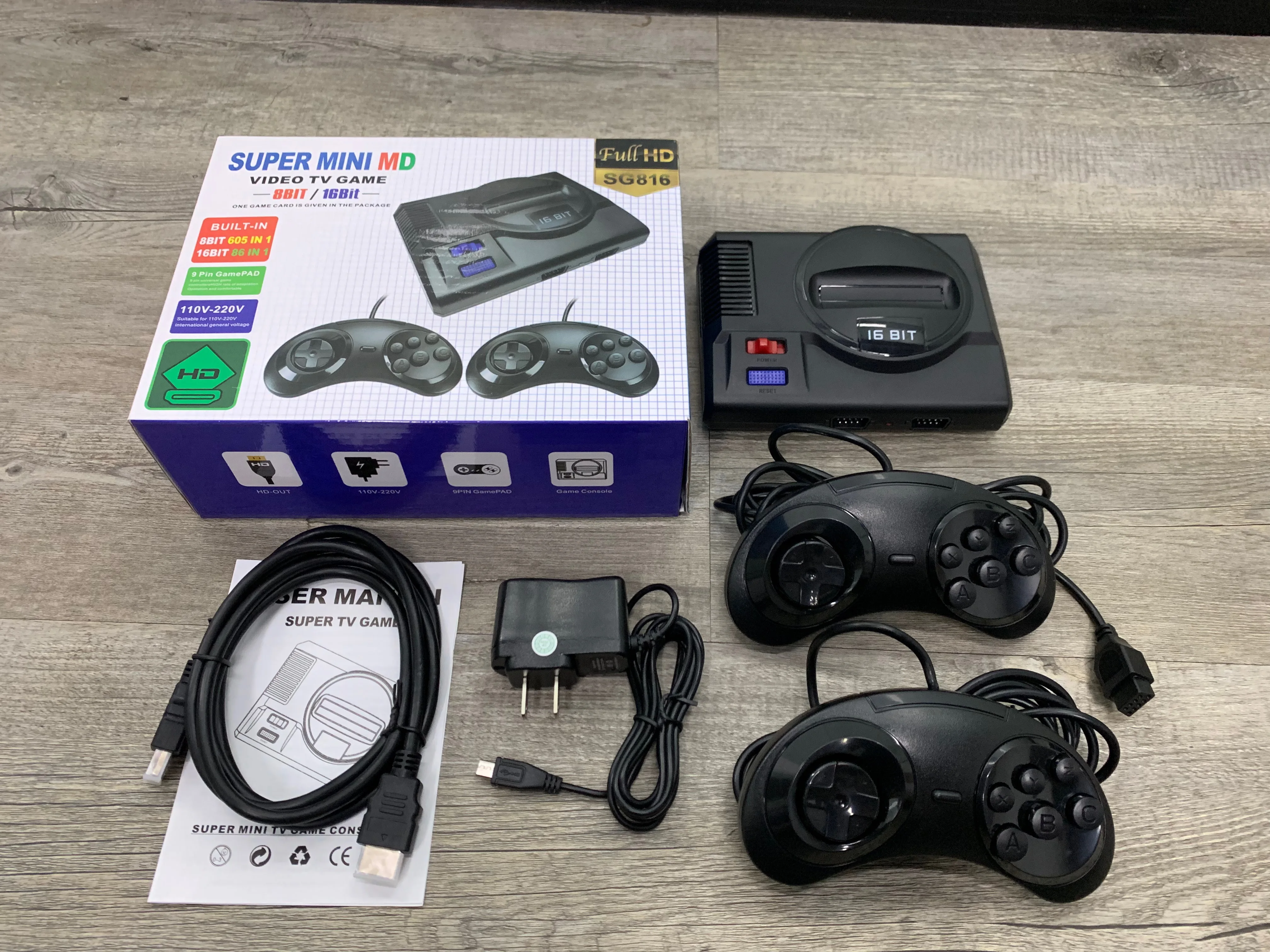 Новинка для SUPER MINI MD игровая консоль Sega Mega Drive 16 бит 86 игр 8 605 различных встроенных