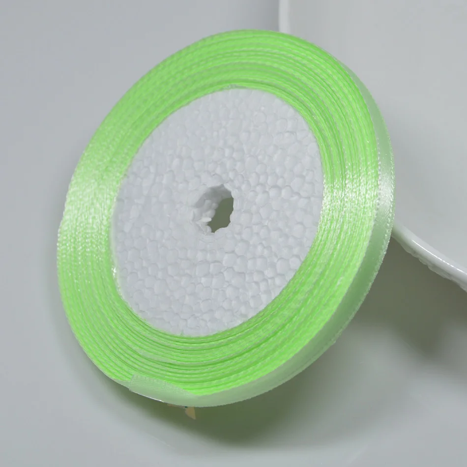 No 170 Light green 6 мм 1 см 1,5 см 2 см 2,5 см 4 5 см атласными лентами DIY искусственный шелк розы Ремесла поставок швейной фурнитуры Скрапбукинг Материал - Цвет: No 170 Light green