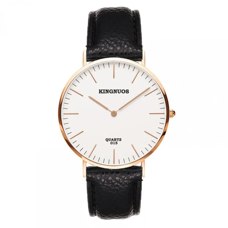 

Часы наручные женские кварцевые, модные простые черные спортивные с кожаным ремешком, с круглым циферблатом