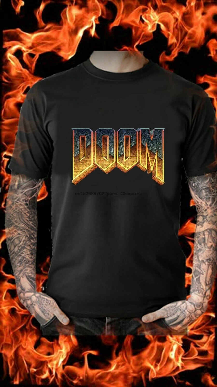 Футболка DOOM в стиле ретро для мужчин и женщин тенниска с коротким или длинным