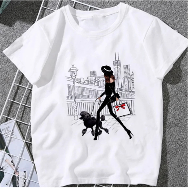 

Cute Fashion Champagne T-Shirt Casual Harajuku Ladies T-Shirt AOWOF 2020 New Women's fashion T-Shirt