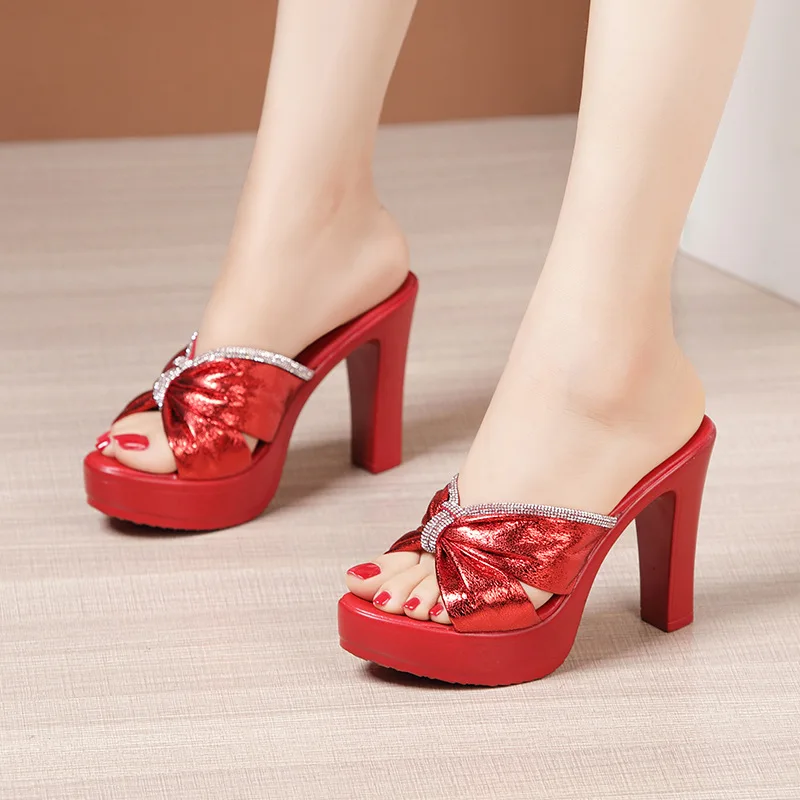 

Fashion Ladies Footwear High Heel Thick Heel Sandals Women Summer New Platform Peep Toe Womens Sandals