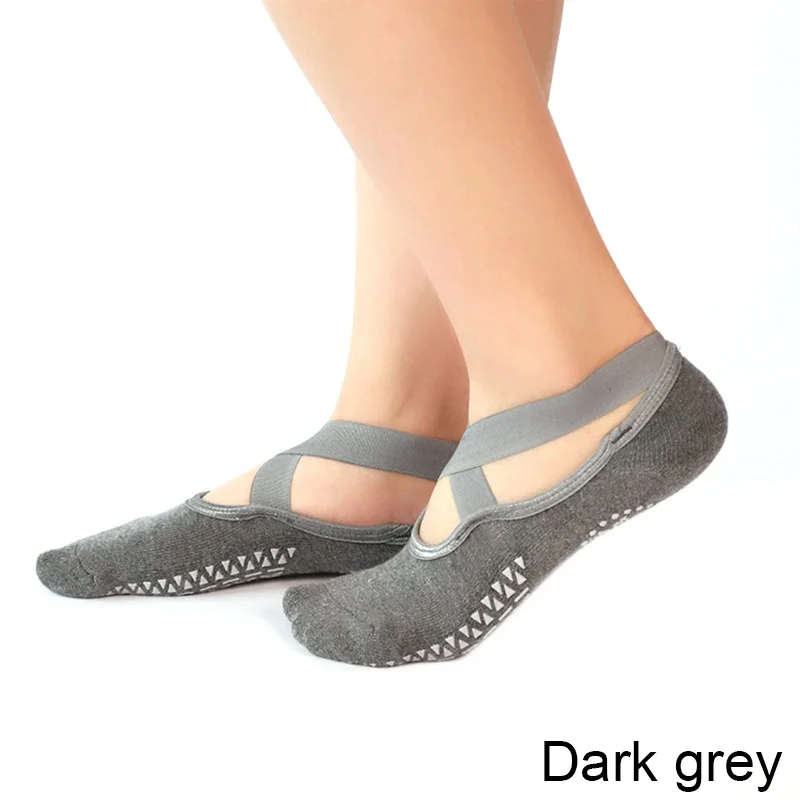 

Women Yoga Anti-slip Socks Backless Silicone Non-slip Socks Ladies Ventilation Ballet Dance Gym Fitness Pilates Cotton Socks