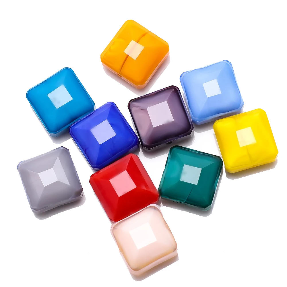 

20Pcs Opaque Cube Crystal Pendant Bulk 14MM Faceted Square Glass Beads For DIY Making Charm Bracelet Chandelier Jewelry Supplies