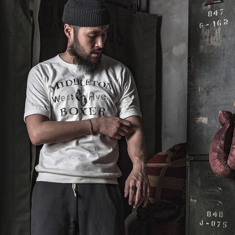 

Винтажные боксерские спортивные футболки Bronson из хлопка, реглан