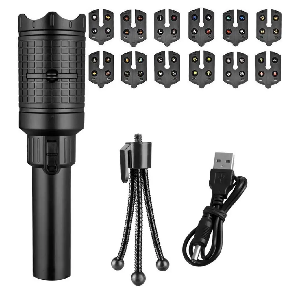 

Flashlight Projection Lamp LED Projector 12 Pattern Slides Rechargeable Portable Holiday Decoration Dynamic / Static Pictures