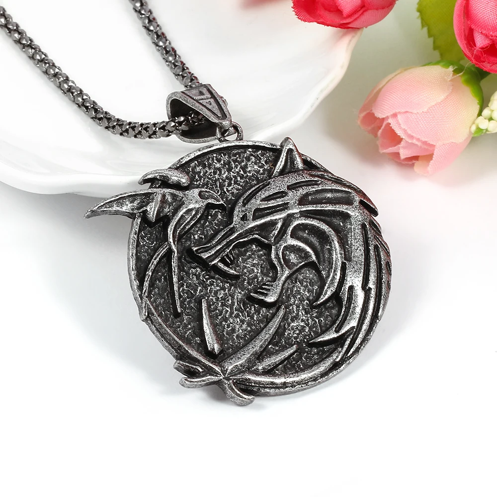 Ожерелье с головой волка в стиле дикой охоты мужское ожерелье кулоном