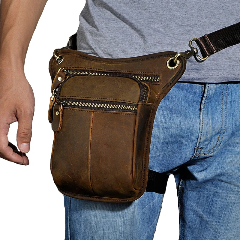 Поясная Сумка из натуральной воловьей кожи для мужчин забавные дорожные сумочки
