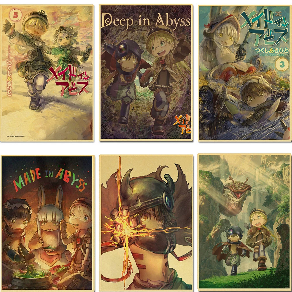 Сделано в бездне аниме ретро постер наклейка наклейки на стену декоративная