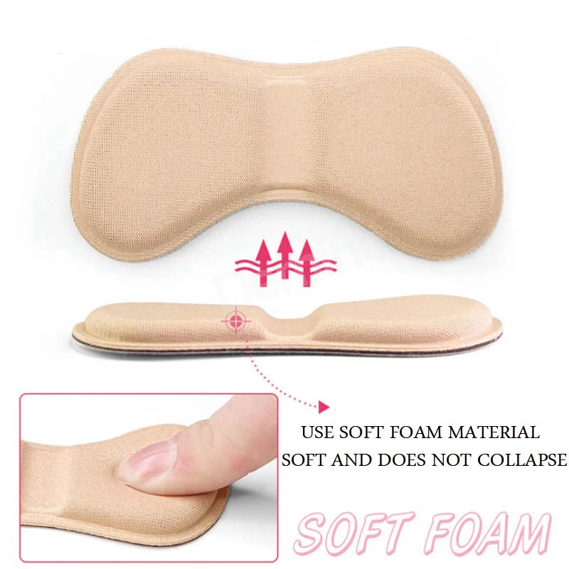 4 Pairs Anti-wear Feet Care Pads for Shoe Back Heel Cushion Foot Pain Relief Sticker Heels Liner Grips Crash Heel Protector Pad images - 3