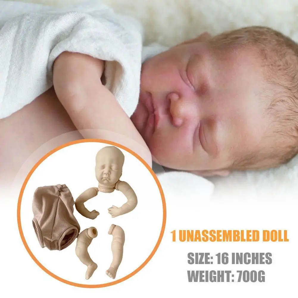 

16 Inch 2130 Silicone Simulation Premature Baby Size Soft Dolls Sleeping Baby Rebirth Unfinished Kit Parts Dolls Z1R6