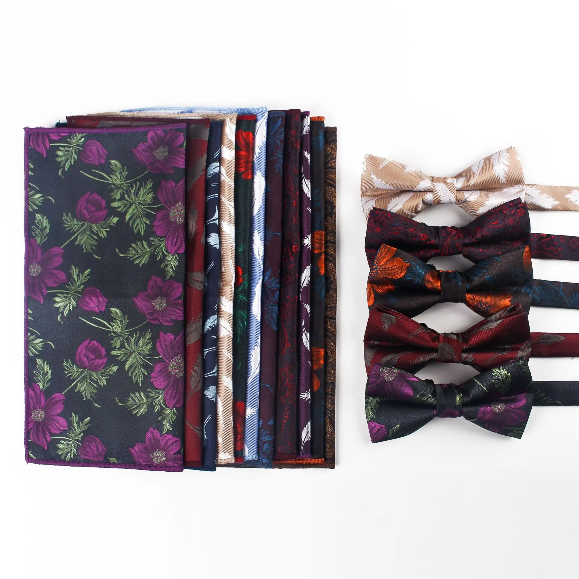 

Bow Tie for Man Pocket Squares Bowtie Set Wedding Accessories Original Luxury Men's Handkerchiefs Necktie Father's Day Gifts