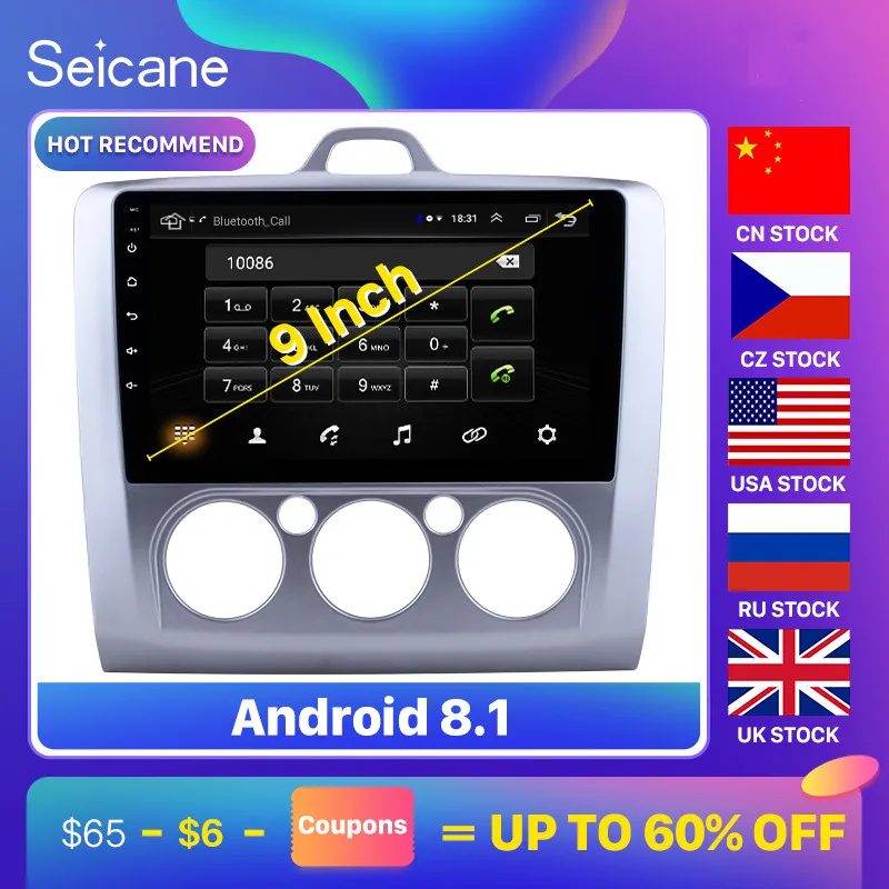 Seicane Android 8,1 " 2Din gps мультимедийный плеер Автомобильный Радио для ford focus EXI MT 2 3 Mk2/Mk3 2004 2005 2006 2007 2008-2012