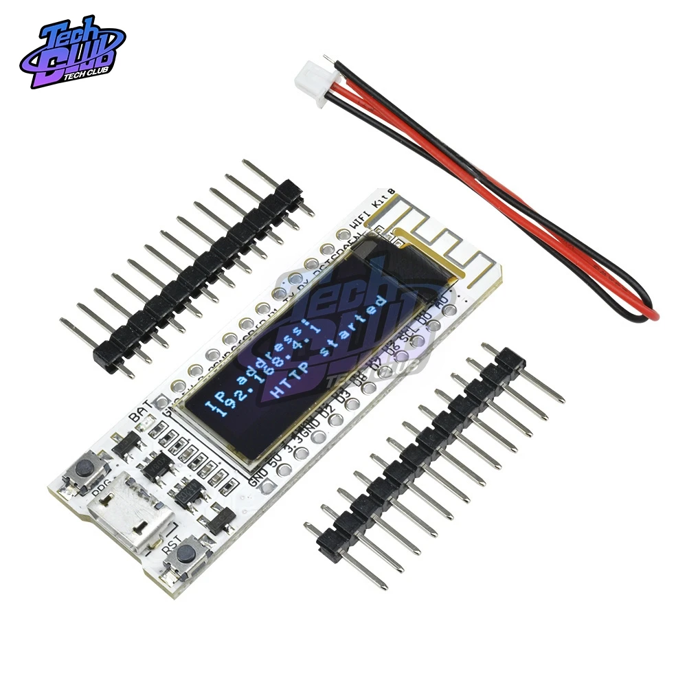 

0.91 Inch OLED Display ESP8266 Wifi Kit8 Development Board for Arduino NodeMCU 128X32 White CP2104 for Smart Home