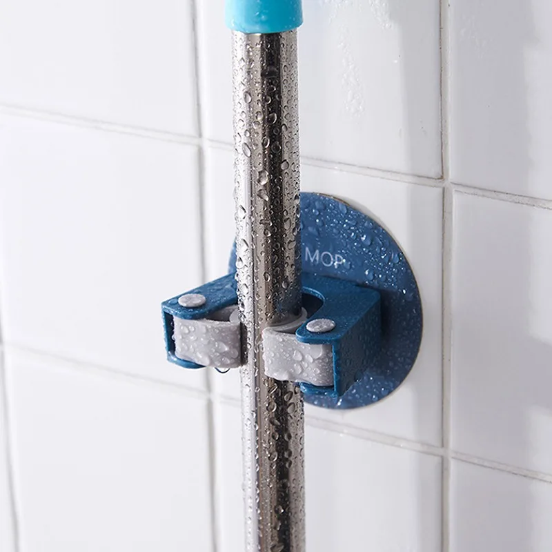 

Buckle-free Punch-free Broom Hanger Storage Rack Kitchen Clip Seamless Mop Hook Bathroom Hanging Wall-mounted Storage Mop Rack