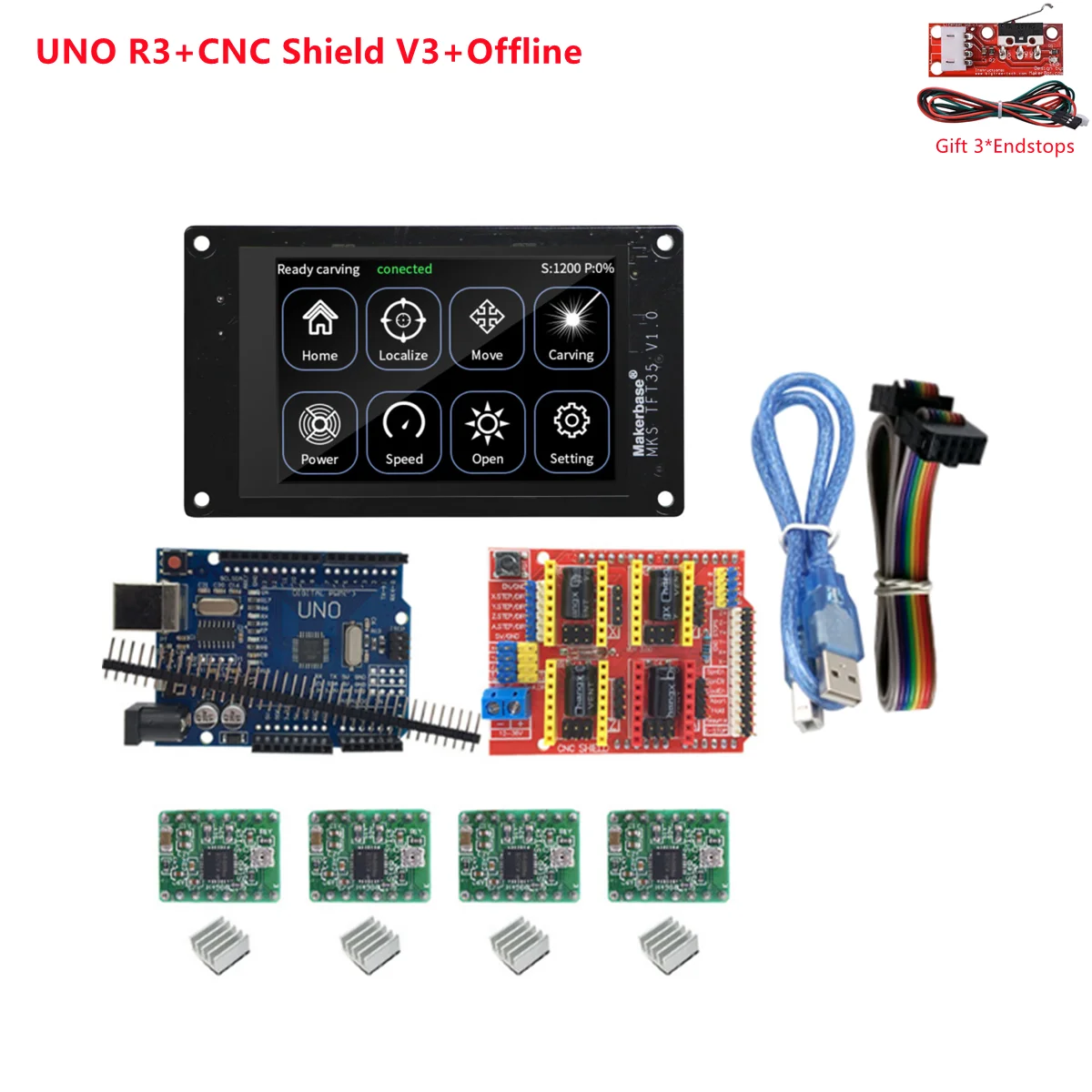 Плата панель управления расширения cnc shield V3 UNO R3 MKS DLC TFT35 автономный контроллер с
