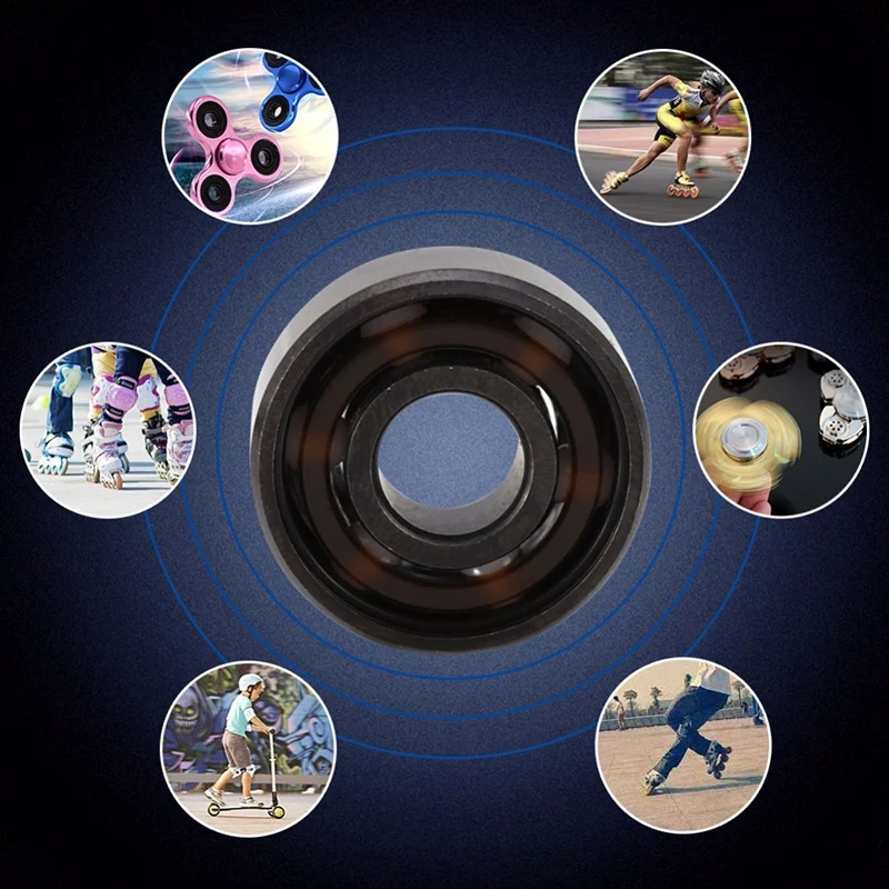 

16Pcs Ceramic 608 Bearings 8X22X7mm ABEC-11 Hybrid 6 White ZrO2 Balls Skateboard Bearing Skating Inline Roller