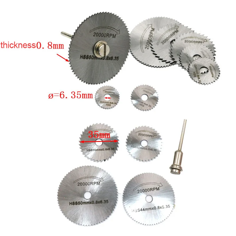 

Saw Blade Disc Drill Blades and Mandrel Set 6pcs High Speed Steel Circular Saw Blades 1pcs 3.2mm Mandrel NEWEST