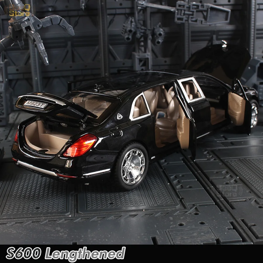 1/24 Maybachs S600 Metal Car Model Diecast Alloy 1:24 High Simulation 6 Doors Opened Inertia Toys For Children | Игрушки и хобби