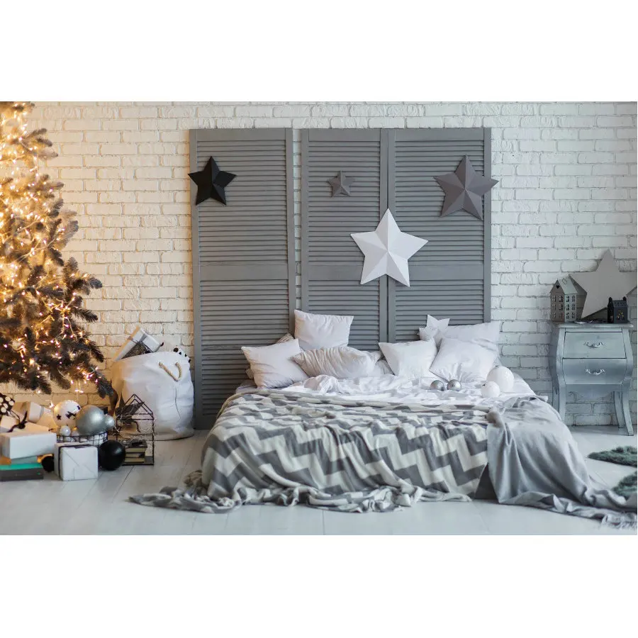 

Christmas Decor Backdrop Bedroom Christmas Tree Photography Background New Year Xmas Party Decor Newborn Portrait Photo Booth
