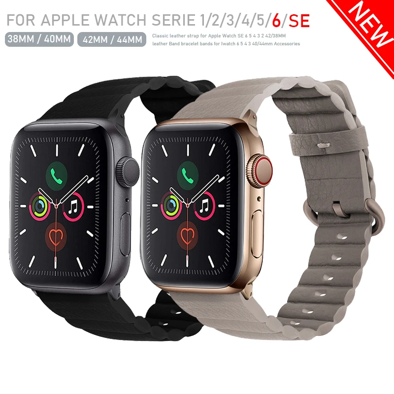 

Новый ремешок петля для Apple Watch Band 38/42 мм iWatch, элегантный кожаный браслет для Apple watch series 6/SE/5/4/3 44/40 мм