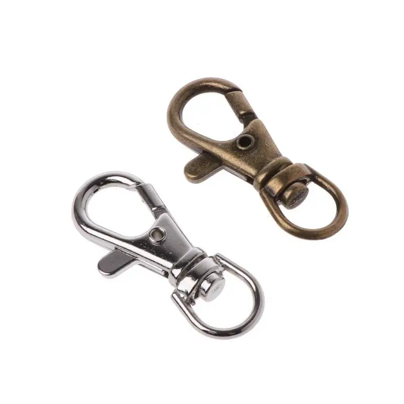 X9FD 40 шт. Античная латунная застежка крючок Поворотный кольцо для ключей карабин