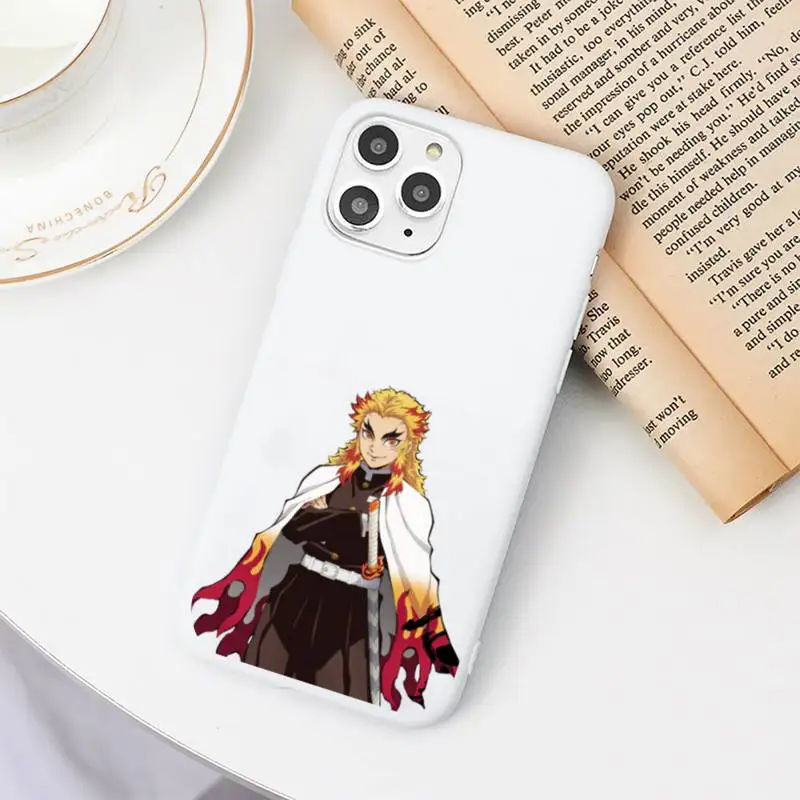 

Kyojuro Rengoku anime Kimetsu No Yaiba Phone Cases Candy Color for iPhone 6 7 8 11 12 s mini pro X XS XR MAX Plus